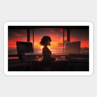 Lofi Girl DJ Sunrise Sticker